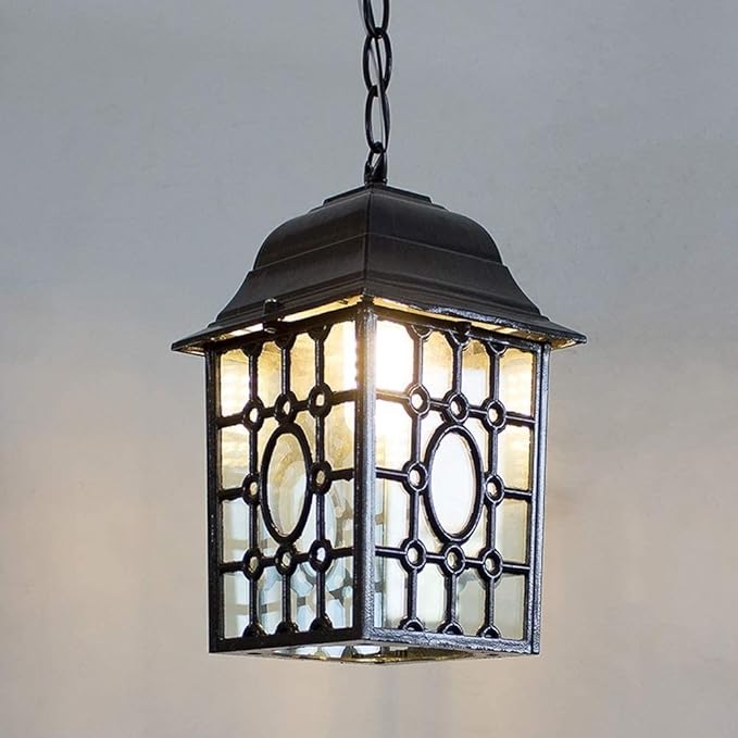 European Outdoor Chandeliers Waterproof Vintage Garden E27 Lighting Hanging Light Aisle Porch Balcony Garden Pendant Lamp