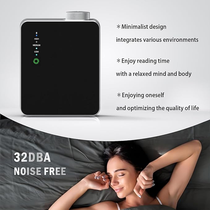 Wireless Smart Scent Waterless Home Fragrance Diffuser for Home, Spa, Office, Large Room,Cover Up to 2000 Sq. Ft, Commercial Aromatherapy Nebulizing Oil Diffuser Gift