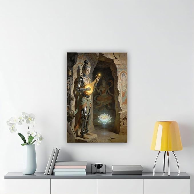 Framed Steampunk Mechanical Fairy Wall Art - Cultural Retro-Futuristic Poster for Home Office Bedroom Decor 08x12inch(20x30cm)