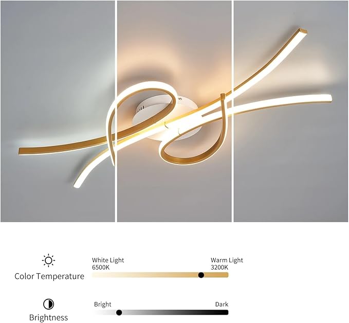 Smart Home Led Pendent Light Living Room Bedroom Study Room Hanging Light Black/Gold Art Decoration Chandelier,Modern Pendant Light