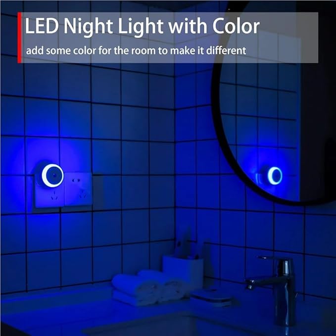 LED Night Light in Dusk to Dawn Smart Sensor Auto Dim Into Wall Night Lamp for Bathroom Hallway Kitchen Stairway Bedroom(1pc White Light)