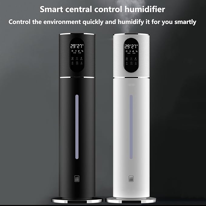 Floor-standing Air Humidifier for Home Living Room and Bedroom with Water Pump Smart WIFI Humidifier Large Capacity Large Mist Volume UV Purification Atomizer (Black)