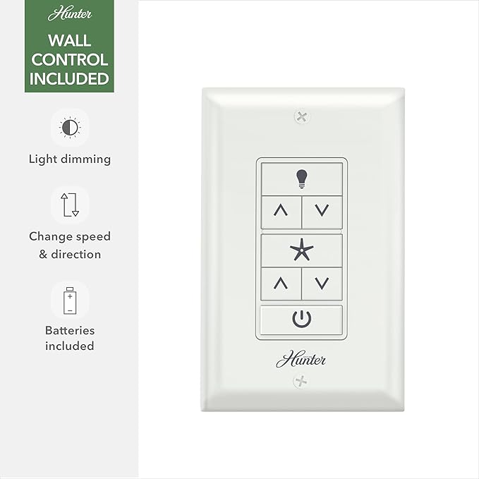 Hunter 60 inch WiFi Phenomenon Matte White Ceiling Fan with LED Light Kit and Wall Control