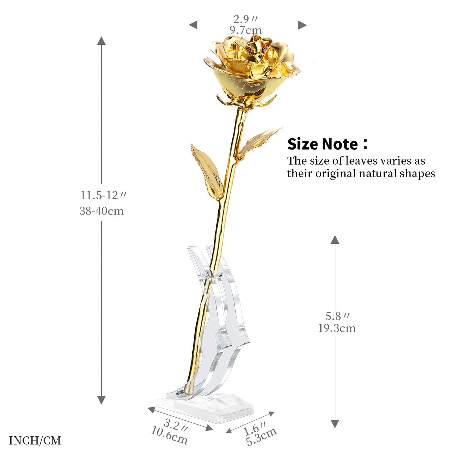MAXSPT 24K Golden Rose, Gold Dipped Rose Made from Real Rose Best Gifts for her and Great Gifts for My Wife, Golden with Stand