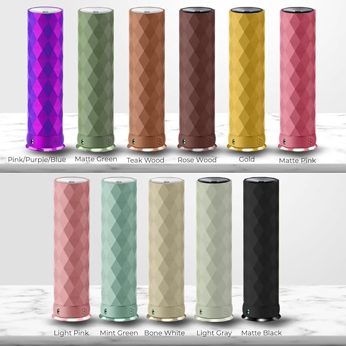 Waterless Essential Oil Hotel Scent Diffuser - Cold Air Diffuser - Covers 1000 sq. ft. - Waterless Diffuser for Home, Office & Hotel (Black + Interchangeable Sleeve) (Black + Light Gray Sleeve)