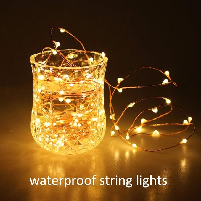 Outlet LED String Lights with Remote Control 99ft with 300 LEDs Dimmable Fairy String Lights for Bedroom,Trees, Indoor/Outdoor Copper String Lights for Birthday, Wedding,Party Warm White