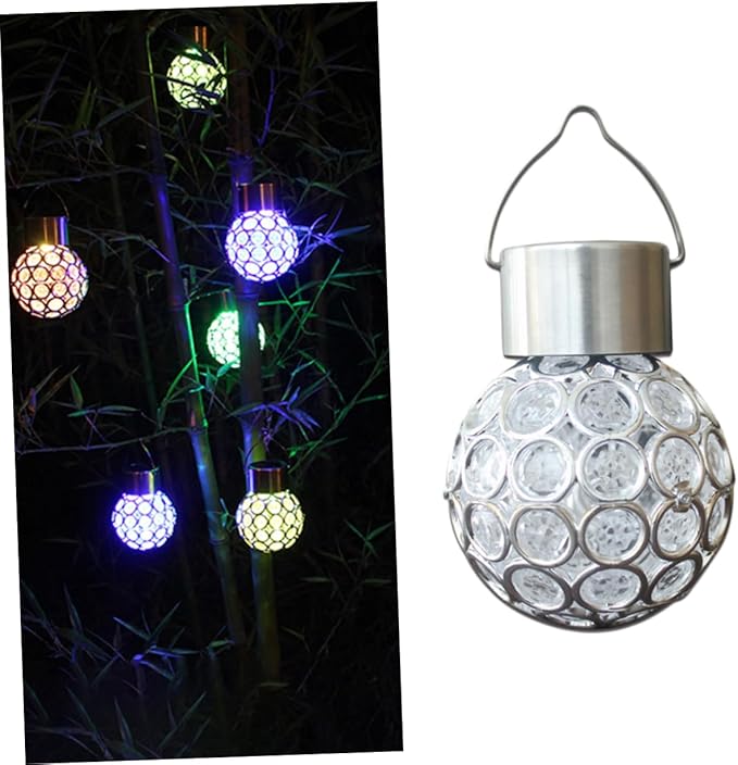 Mipcase 2pcs Solar Hanging Lights Outdoor Decorative Led Garden Lamp Automatic Off