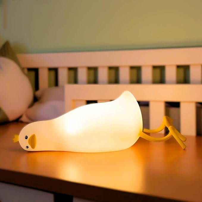 Kawaii Duck Ambient Light, Color Changing, Soft to Touch Silicon, USB Rechargeable, Various Timer Settings, Tap Control
