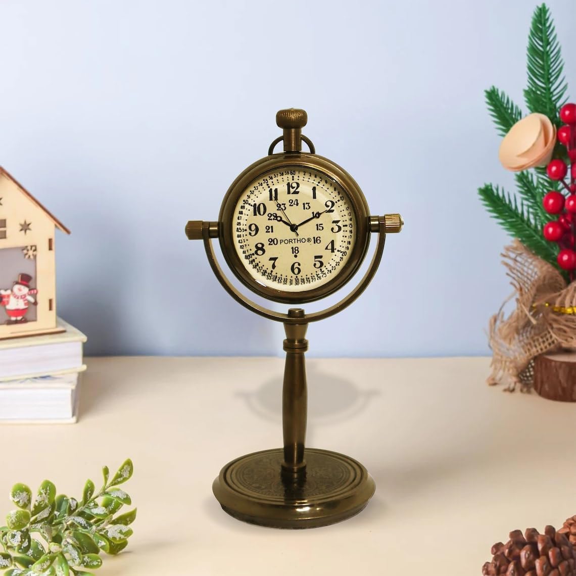 Personalized Anniversary Desk Clock Gift – Customizable Bronze Luxury Office Decor, Traditional Engraved Gift for Men & Women, Gift for Couples, Wedding Gift for Spouse.