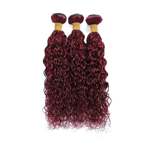 Giginger Burgundy 99J Water Wave Human Hair Bundles 20 22 24 inch Wine Red Human Hair Bundles Burgundy 100% Unprocessed Raw Quick Weave Hair for Black Women