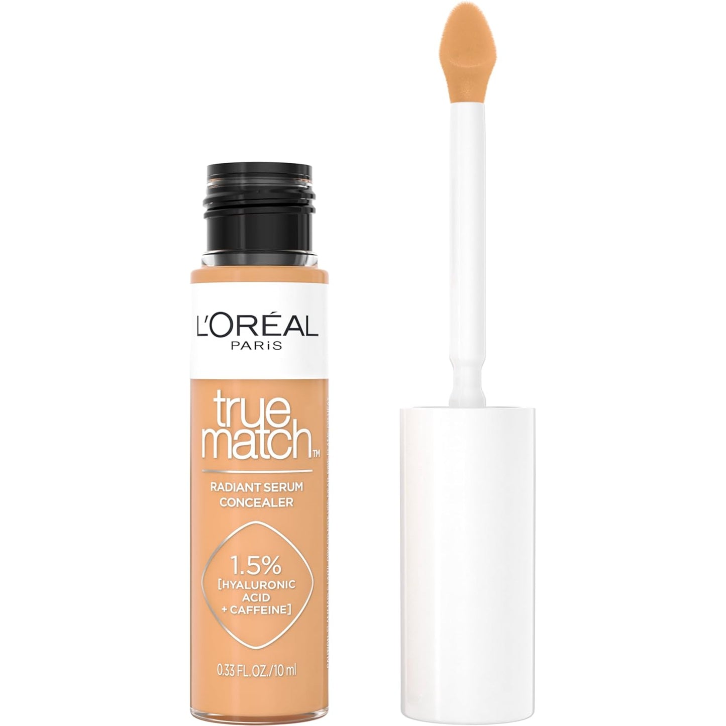 LâOrÃ©al Paris True Match Radiant Serum Concealer, Brightening Under Eye Concealer Make Up with 1.5% Hyaluronic Acid and Caffeine, W7, 0.33 Oz