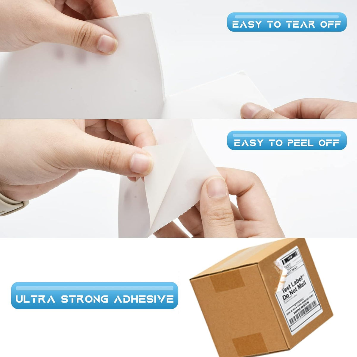 MFLABEL 4"x6" Direct Thermal Shipping Labels (4 Rolls of 250) - 1000 Total Labels Compatible with Zebra 2844, 2844z, 2843 & Eltron Printers | Strong Adhesive for UPS, USPS, FedEx, DHL, Amazon, Ebay