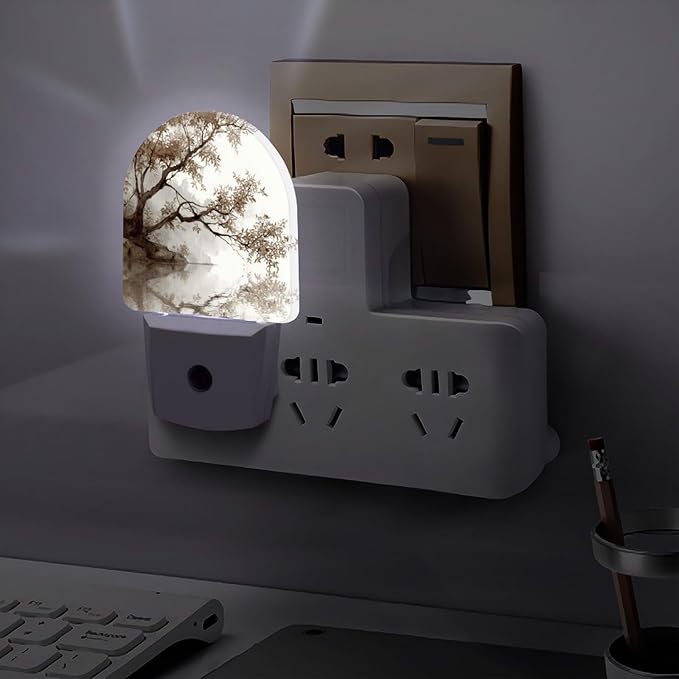 Night Lights Plug Into Wall, Misty Wash LED Smart Light Sensor Night Light Auto Dusk to Dawn for Hallway, Bedroom, Bathroom, Stairway