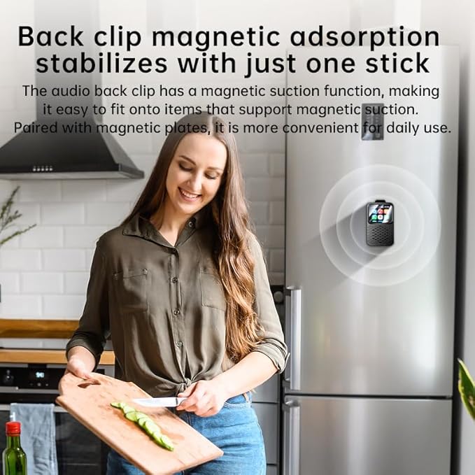 E I F E R Portable Bluetooth Speakers, Smart LED Touch Screen Speaker with Bluetooth 5.4, IPX5 Waterproof, 40mm Sound Unit, Multi-Function Display Wearable Speaker