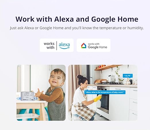 Tuya WiFi Intelligent Temperature Sensor | 85-250V Dry Contact Relay | Monitoring Intelligent Module | Device Sharing | Compatible with Alexa Google