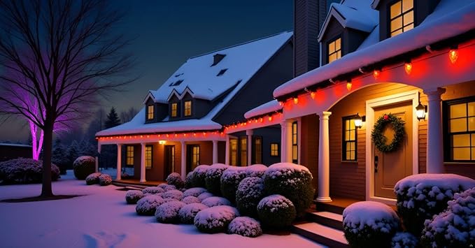 Smart C9 Christmas Lights Outdoor, 134 Feet 150 LED C9 String Lights App Control, 105 Light Modes, Waterproof Commercial Grade Connectable RGB Christmas Tree Lights for Indoor Outside Roofline Patio