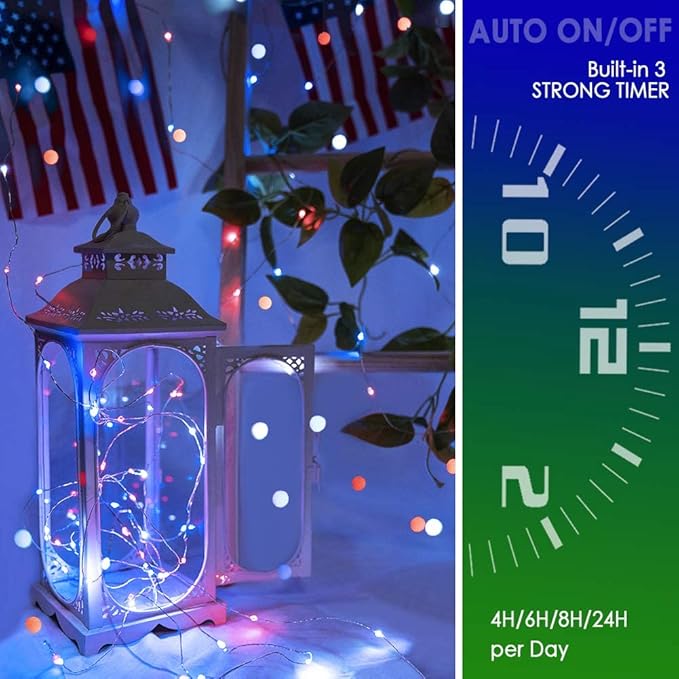 24 Multi Color Changing Fairy Lights USB Powered with Remote Control, 33ft 100 RGB LED Bright Silver Wire Starry String Lights for Christmas Tree, Wedding Party, Indoor, Garden, Bedroom Holiday Décor