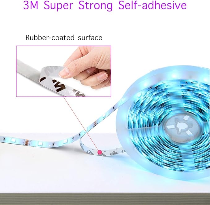 dalattin 32.8ft Led Strip Lights,RGB Led Lights for Bedroom Color Changing Light,Decoration for Bedroom Room Party,Halloween Decor with 44 Keys Remote,1 Roll of 32.8ft