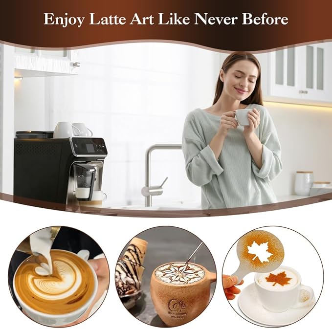 Y-Step 58mm Espresso Accessories Kit, 23 PCS Coffee Tamper Set Barista Tools Kit, with Sandalwood Espresso Tamper, Coffee Stirrer, Frothing Pitcher, Tamper Mat, Latte Art Pen for Espresso Machine