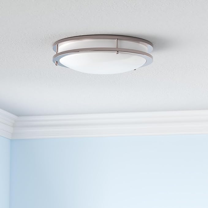 LUXRITE 16 Inch LED Flush Mount Ceiling Light, CCT Color Temperature Selectable 2700K | 3000K | 3500K | 4000K | 5000K, Dimmable Ceiling Light Fixture, 24W, 1960 Lumens, Energy Star, ETL Listed