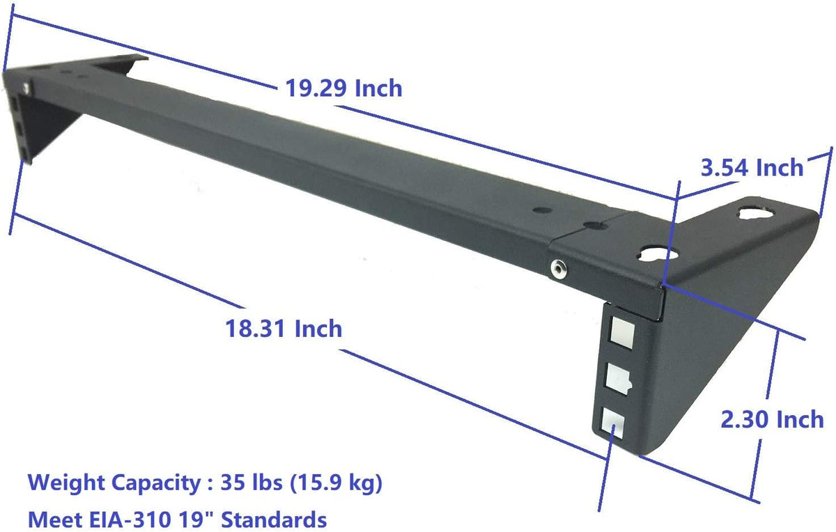 Jingchengmei 2 Pack of 1U Lightweight Foldable 19 Inch Steel Vertical Rack and Wall Mountable Server Rack Mount (2)