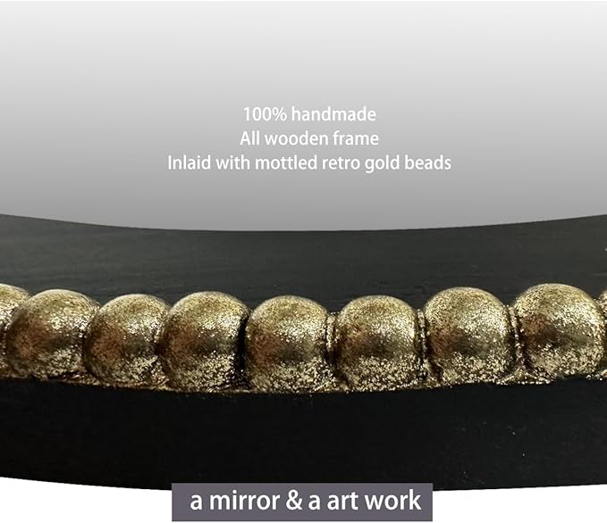 WAMIRRO Ornate Gold Mirror,Arched Black Morden Luxury Living Room Decorative Farmhouse Bathroom Mirorrs for Entryway Firplace Mantel Hallway 36"X24"