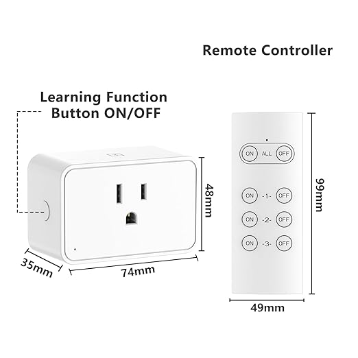 G-Homa Wireless Electrical Outlets with Remote Control, 1875W/15A, 100FT Range, ETL Listed - 3 Sockets + 1 Remote
