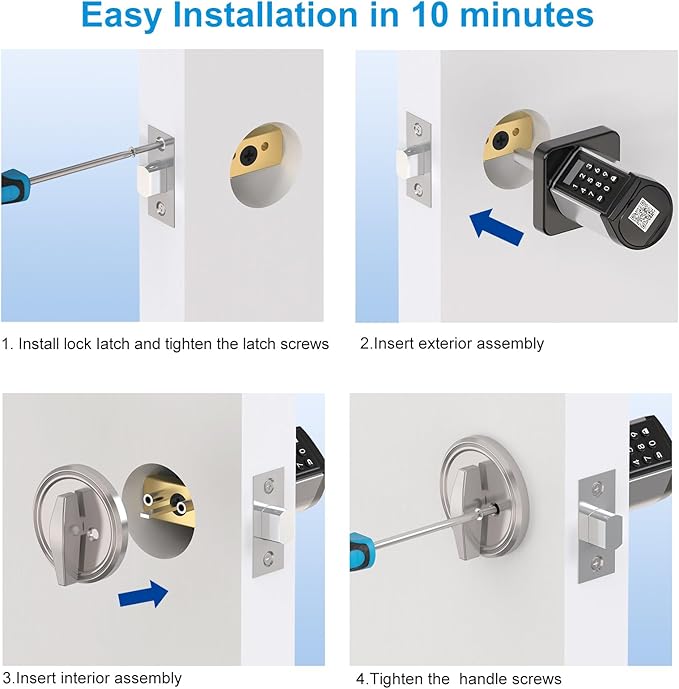WELOCK Smart Deadbolt Lock, Keyless Entry Door Lock for Front Door, Security WiFi Deadbolt with Keypad, App Control, Anti-Peeking Password,Easy Installation for Bedroom,Home, Apartment,Hotel,Garage