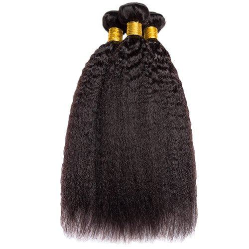 YOUNGHANN 24 26 28 Inch Natural Black Color Kinky Straight Bundles Human Hair Unprocessed Brazilian Virgin Hair Yaki Straight Bundles