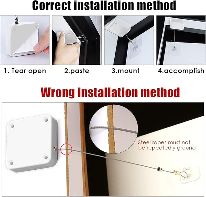 2PCS Automatic Door Closer, White Punch-Free Automatic Sensor, Residential Commercial Auto Door Closer with Drawstring, for Interior Door Home Offices Used