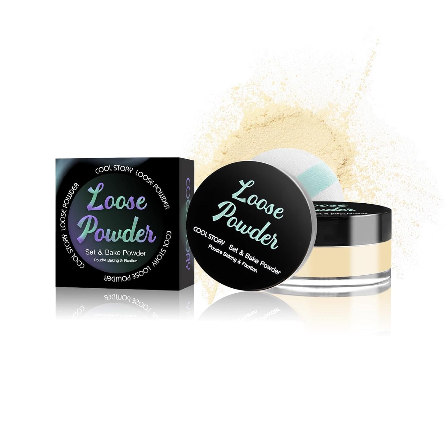 Loose Setting Powder, Bake Makeup Powder Full Coverage Matte Finish (Tan Beige, 6g/O.21oz)