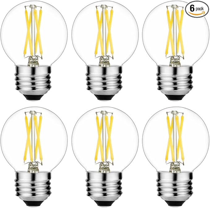 LiteHistory E26 LED Bulb 4W Equal E26 Edison Bulb 40 Watt Neutral White 4000K E26 Bulb Dimmable AC120V 400lm G16.5 Light Bulb led for Rustic Sputnik,Chandeliers,Vanity,Wall sconces Pack of 6