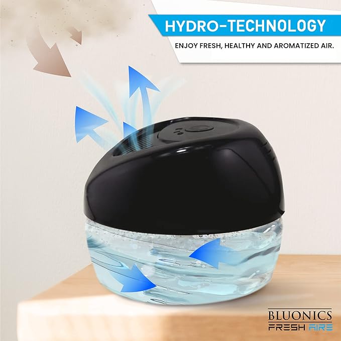 Bluonics Fresh Aire 2-Pack Water Air Washer, Air Revitalizer & Freshener with Night Light 7 LED Changing Colors & White Noise