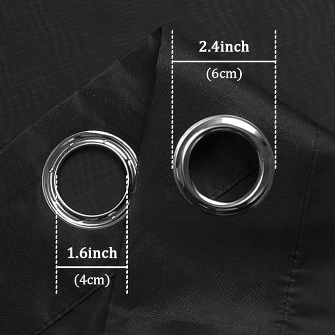 KEQIAOSUOCAI 63 inches Long Living Room Sheer Curtains - Eyelet Top Voile Sheer Draperies Privacy for Villa, W 54 by L 63 inch Length, 2 Panels,Jet Black