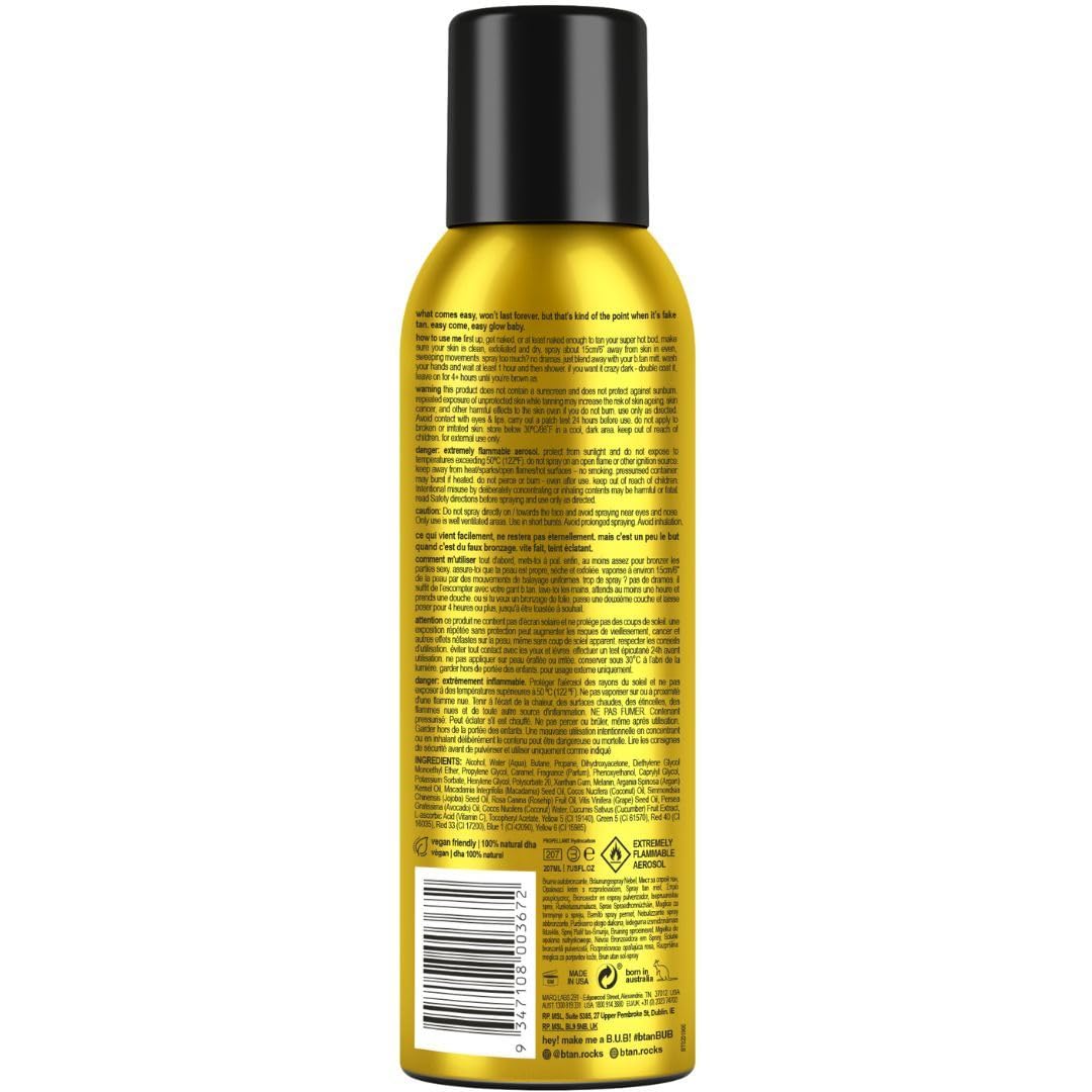 b.tan Self Tanner Bronzing Mist | Fast, 1 Hour Express Sunless Tanning Spray, No Fake Tan Smell, Dark Bronzing Glow, Face & Body, No Added Nasties, Vegan & Cruelty Free, 7 Fl Oz