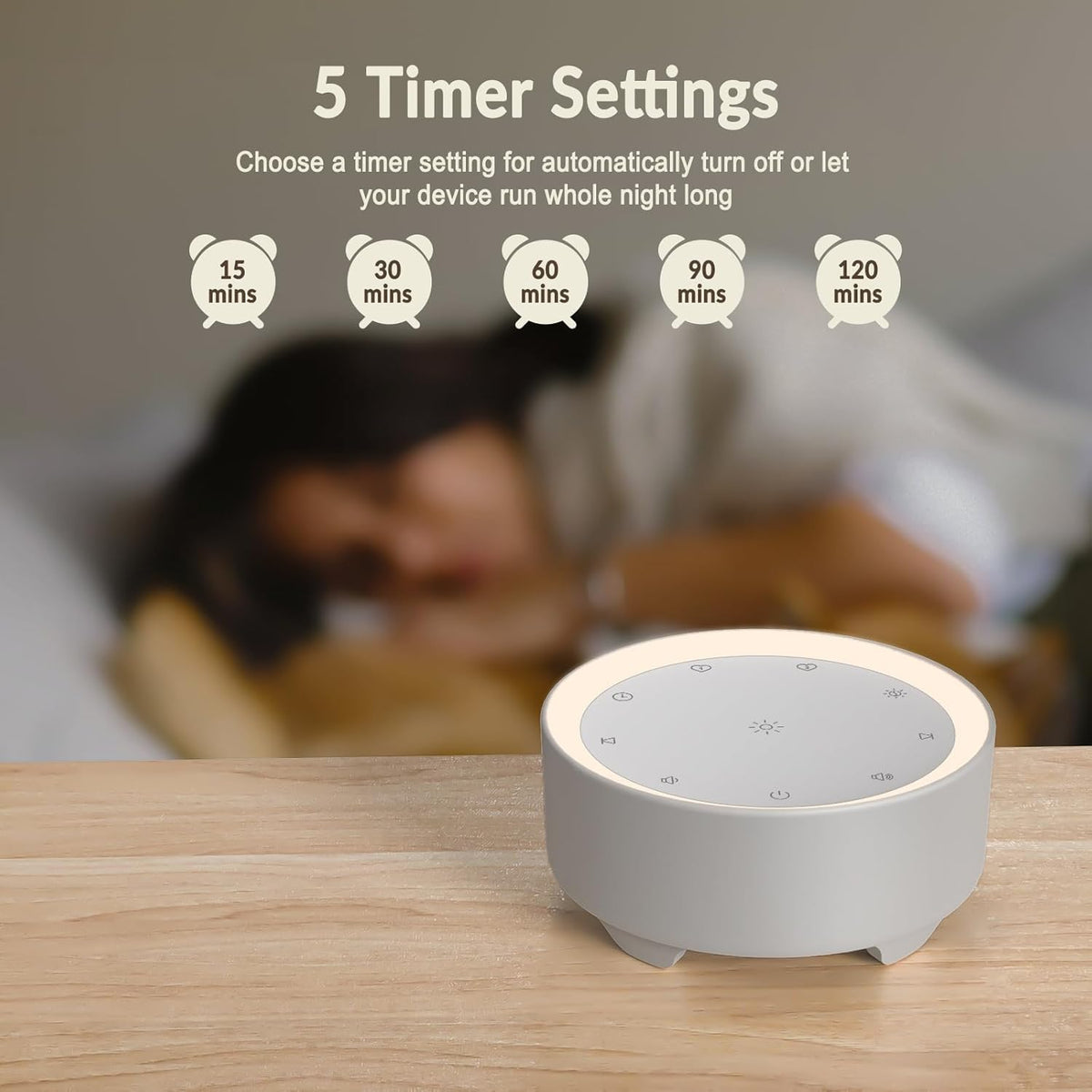 Kipcush Sound Machine & Night Light for Adults, Baby, Kids. White Noise Machine with 20 Soothing Sleep Sounds. Small Size & Portable Design for Bedroom (Gray, Small)