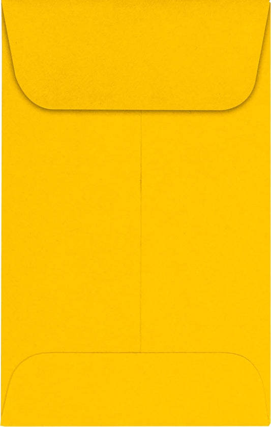 LUXPaper #1 Coin Envelopes | 2 1/4" x 3 1/2" | Sunflower Yellow | 80lb. Text | 50 Qty