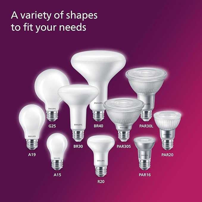 Philips LED 75W A19 4-Pack Ultra Definition Daylight (5000K) 1100 Lumen (9W = 75W) Dimmable Frosted Flicker-Free Light Bulbs