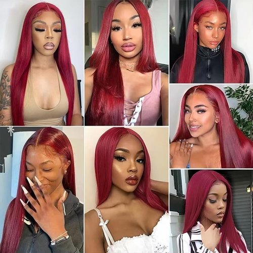 Condescension Human Hair Bundles Burgundy 99J Straight 16 18 20 Inch Bundles Human Hair 100% Unprocessed Burgundy Soft Sewn In Hair with Double Weft for Black Women