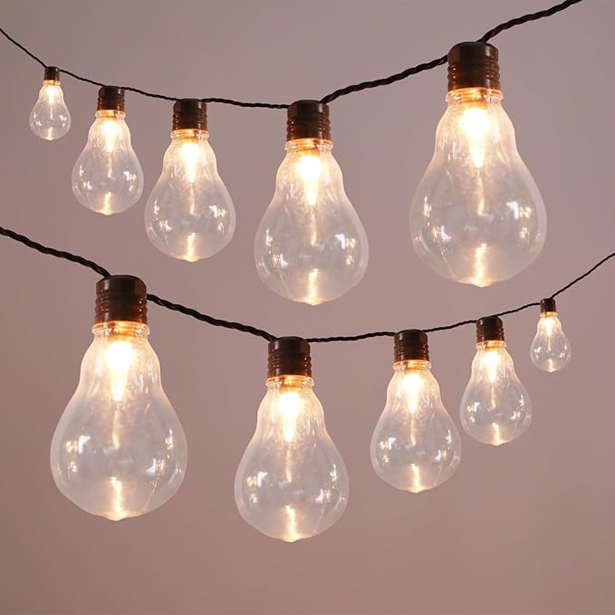Afirst LED Outdoor String Lights Waterproof with 35 Edison Bulbs, 15ft Patio Lights for Garden, Backyard, Porch, Holiday (Brown)