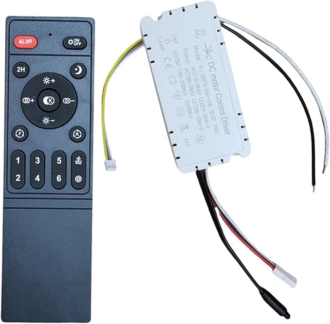 Ceiling Fan Remote Control Kit, Remote Control For Ceiling Fan Light Featuring 6-Speed Settings, Smooth Dimming And Frequency Conversion Receiver For AC LED Lighting(With air guide)