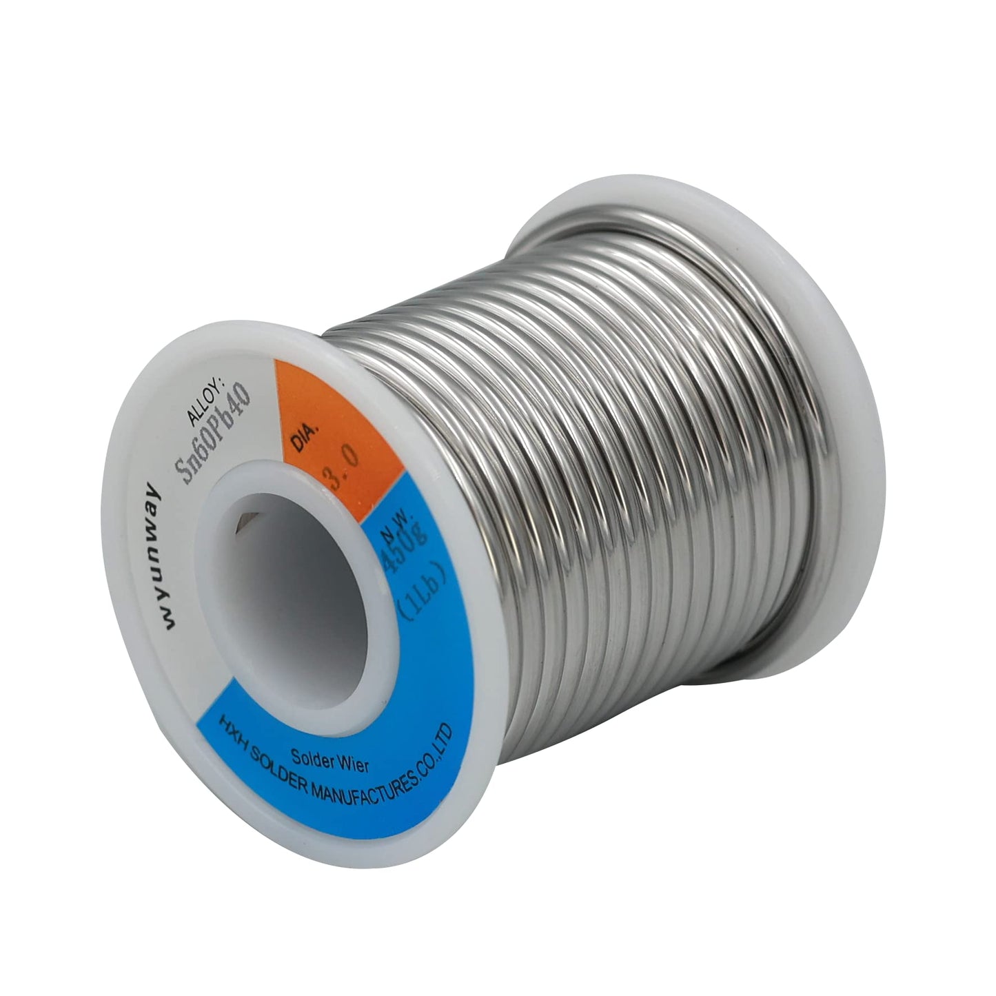 wyunway 60/40 solder for stained glass solder wire (450g(1LB)，1/8"(3mm) Dia"
