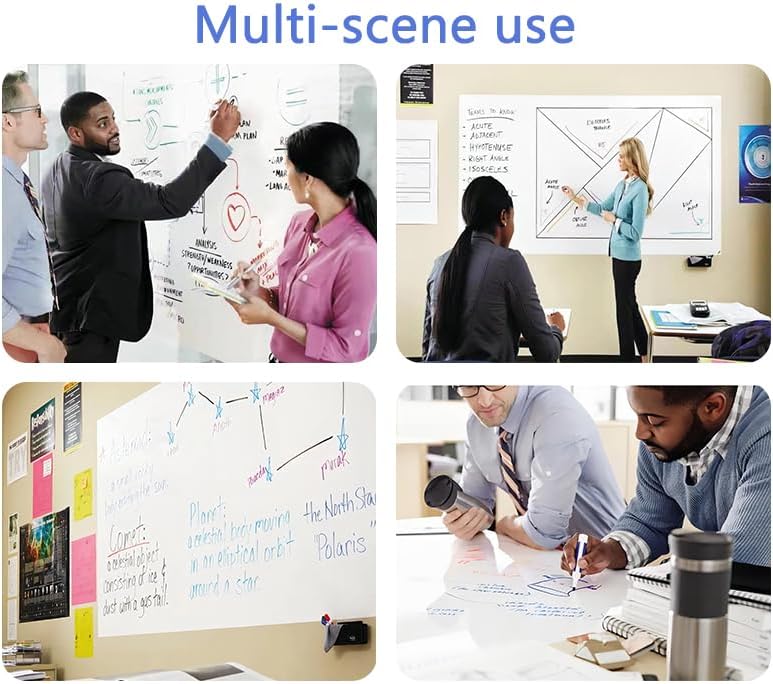 Magnetic Whiteboard Contact Paper, 47" x 94" Stick on Magnetic Dry Erase White Board Sticker on Wall, Easy to Write for Drawing, School, Office, Kitchen Fridge