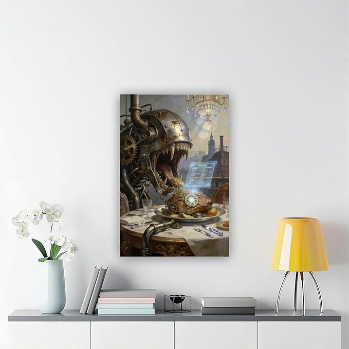 Framed Steampunk Fantasy Wall Art for Living Room And Dining Room Vintage Industrial Decor 20x30inch(50x75cm)