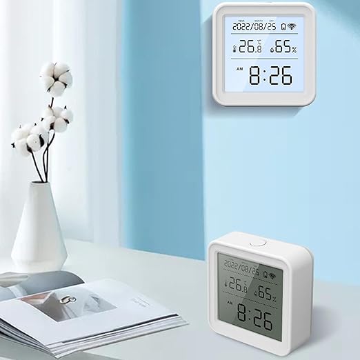 LiebeWH WiFi Temperature Humidity Monitor Smart Room Thermometer Indoor with Tuya APP Control Digital Hygrometer Remote Data Export for Home Basement Bedroom