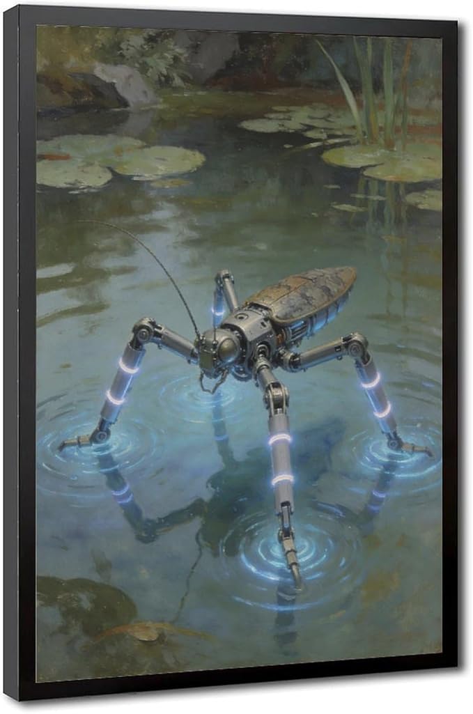 Framed Modern Sci Fi Wall Art for Living Room And Studio Futuristic Minimalist Decor 08x12in