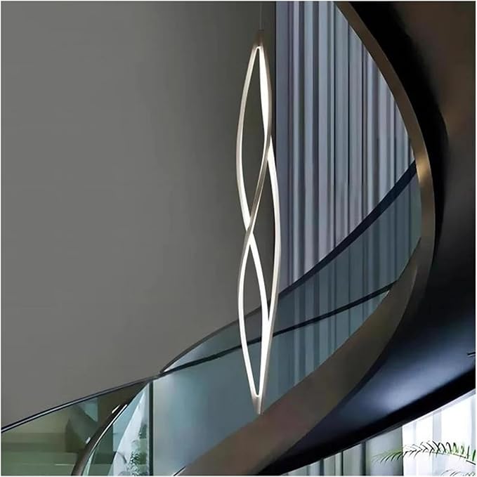 Pendant Lights, Modern Home Decor Led Lights Pendant Light Lamps Forstaircase Chandeliers for Living Room Hanging Indoor Lighting(RC Remote dimming,White 120cm)