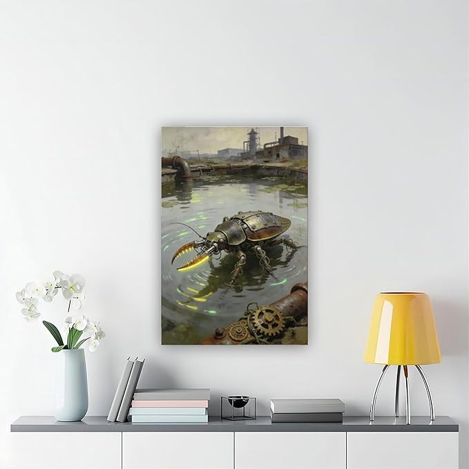 Framed Industrial Fantasy Wall Art for Living Room TV Wall Post Apocalyptic Style Home Decor 20x30inch(50x75cm)