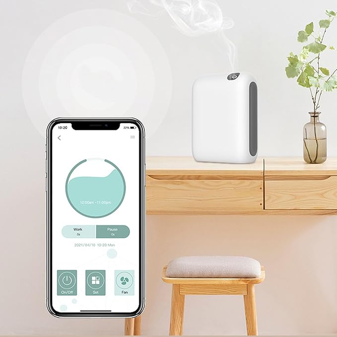 Essential Oil Diffuser, 200ml Smart Scent Air Machine Timing Function APP Control Relaxing Aromatherapy Fragrant Oil Humidifier Vaporizer Cold Air Diffuser for Home