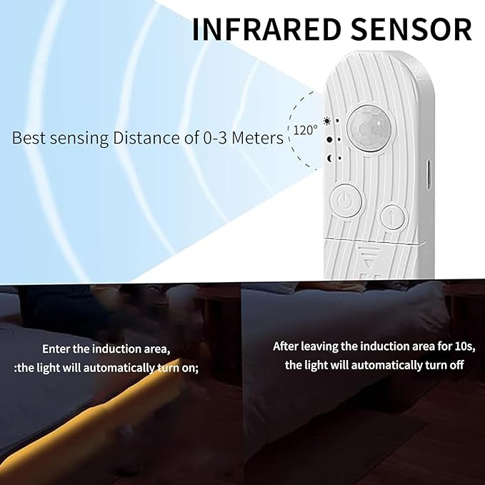 5V Motion Sensor COB LED Strip Lights,Time-Delay and Brightness Adjustable,Two Power Supply Options: Batteries(Not Included) or USB,9.84FT/3M,Cool White 6500K,320LEDs/M,for Kitchen Cabinet